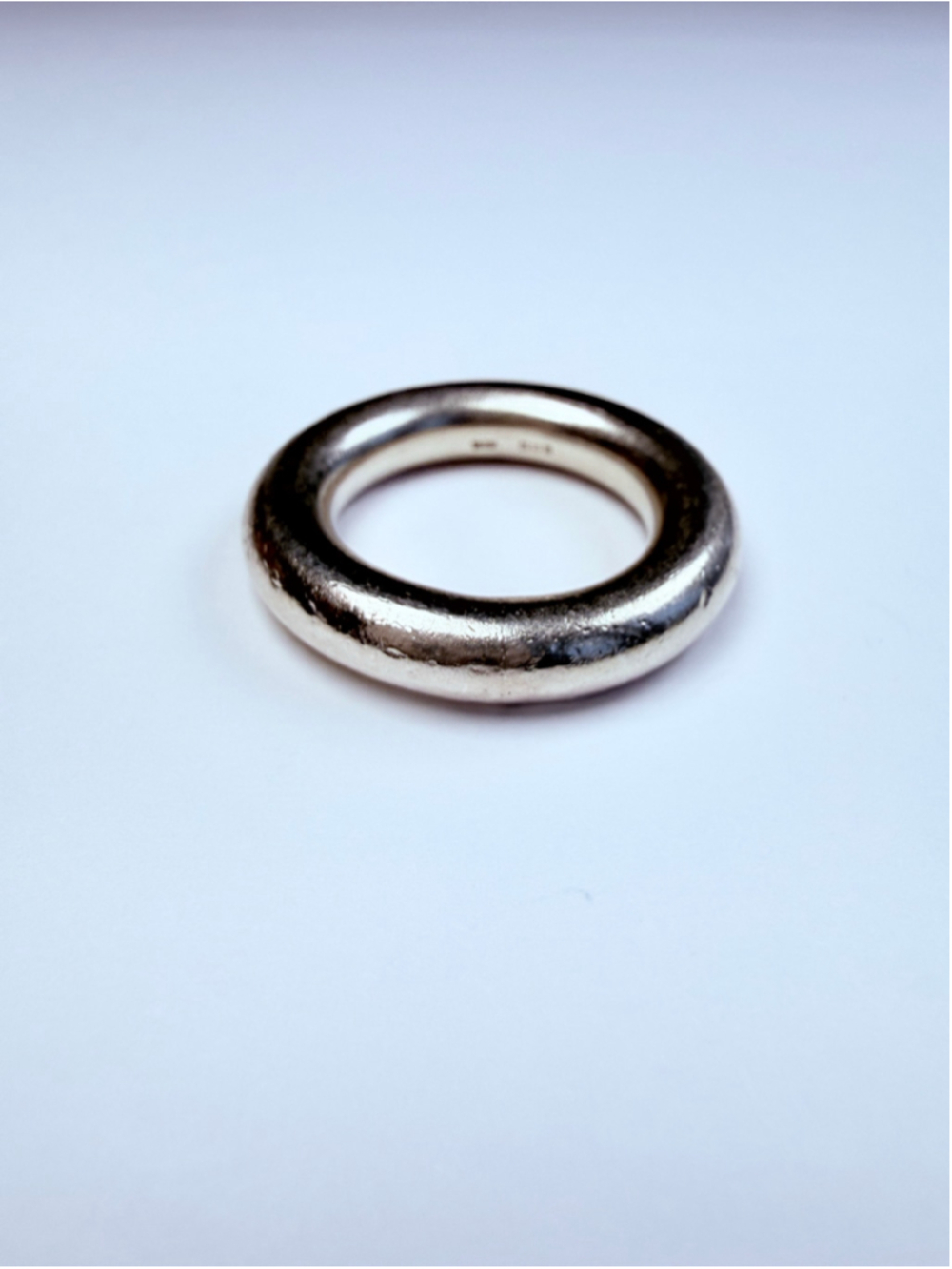 Edward Bess Modernist Bold Minimal 925 Sterling Silver 5MM Heavy Band Ring